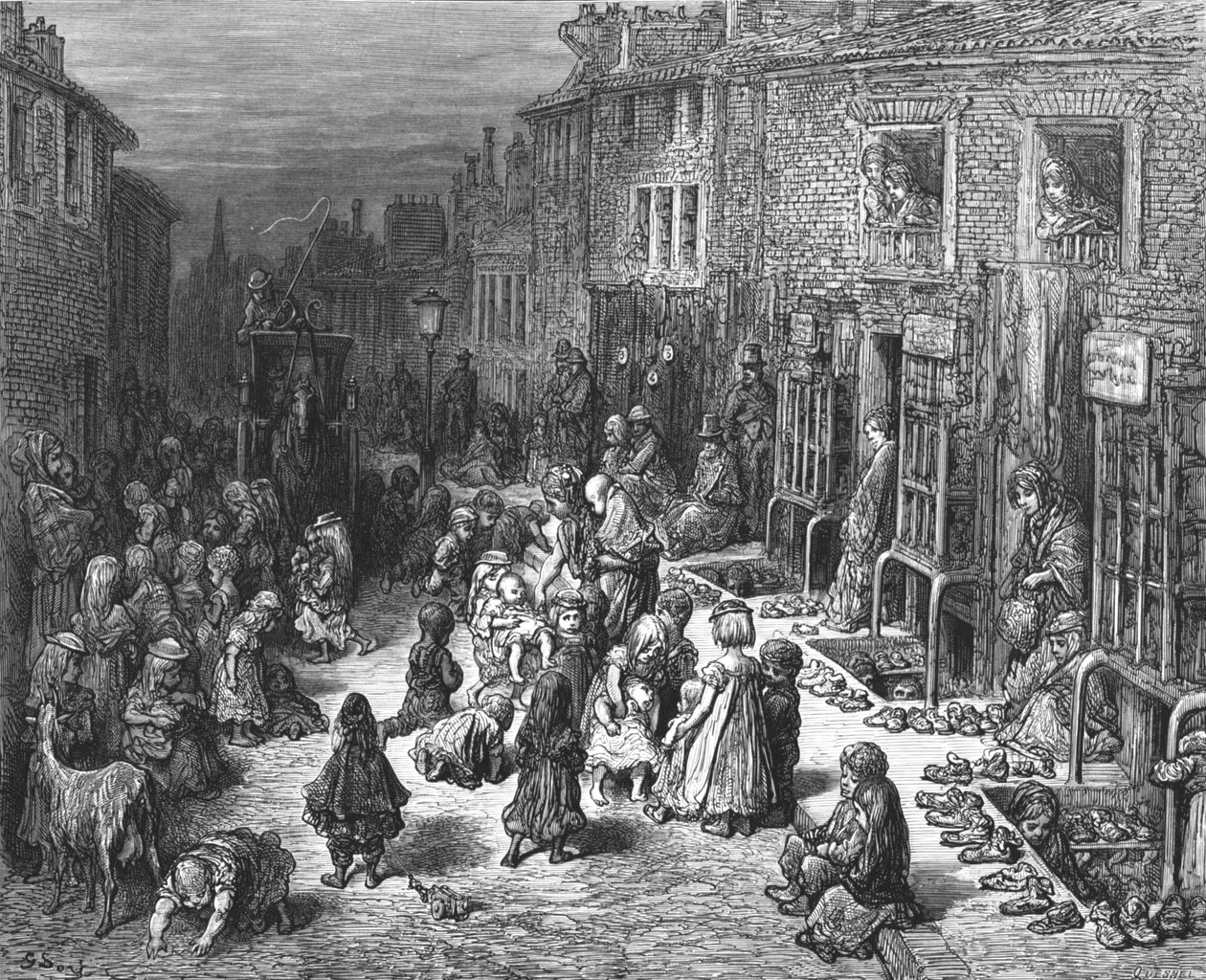 "Dudley Street, Seven Dials", 1872. tekijältä Gustave Dore