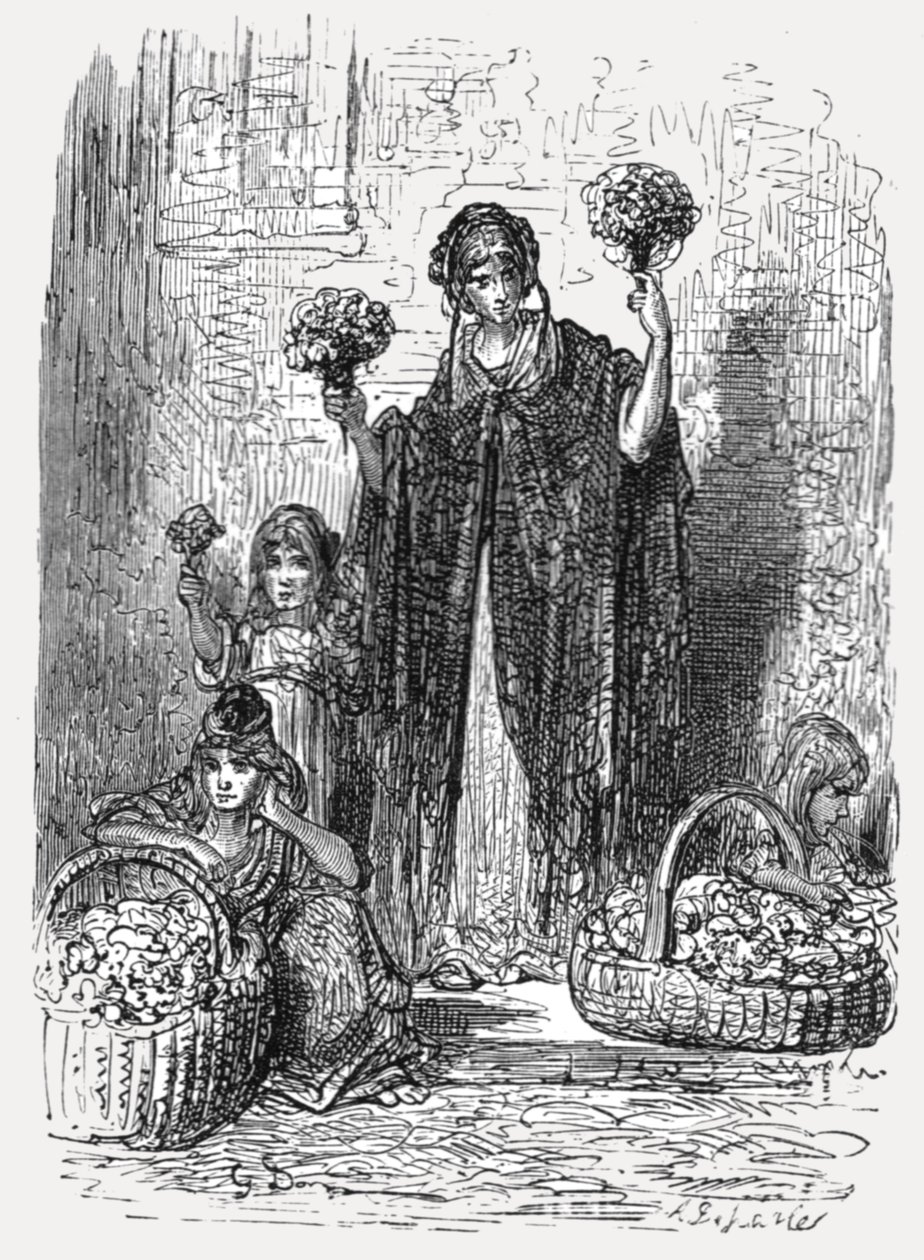 "Kukkatytöt", 1872. tekijältä Gustave Dore