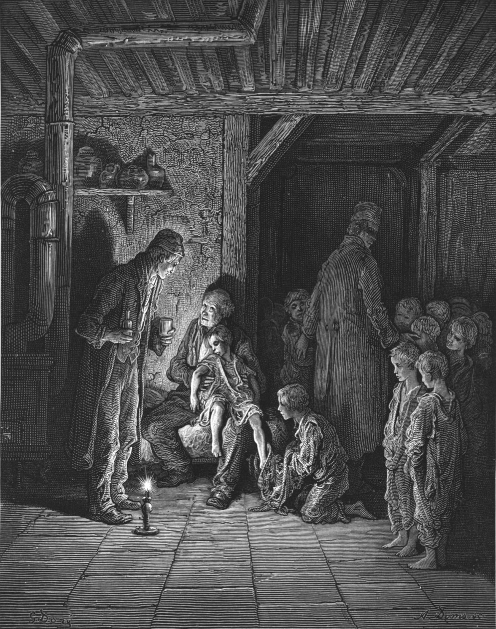 "Found in the Street", 1872. tekijältä Gustave Dore