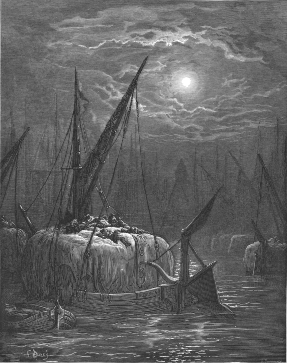 "Hayboat on the Thames", 1872. tekijältä Gustave Dore