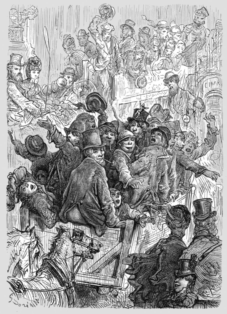 "Home from Hampton Court Races", 1872. tekijältä Gustave Dore