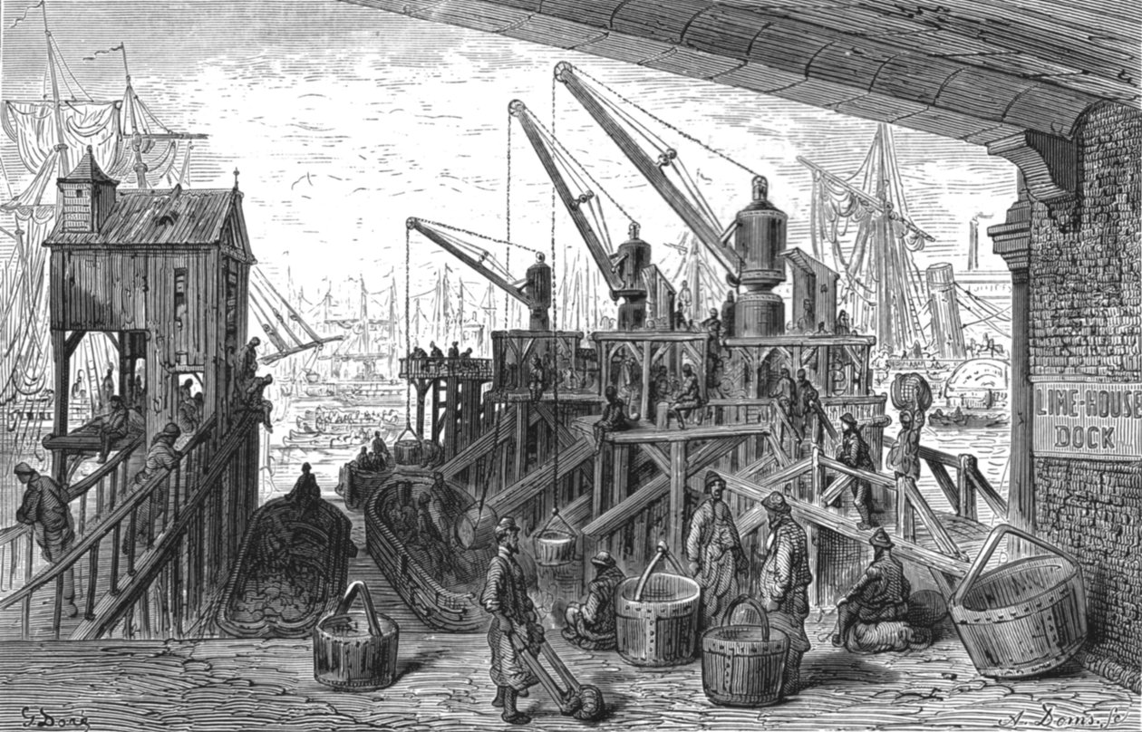 "Limehouse Dock", 1872. tekijältä Gustave Dore