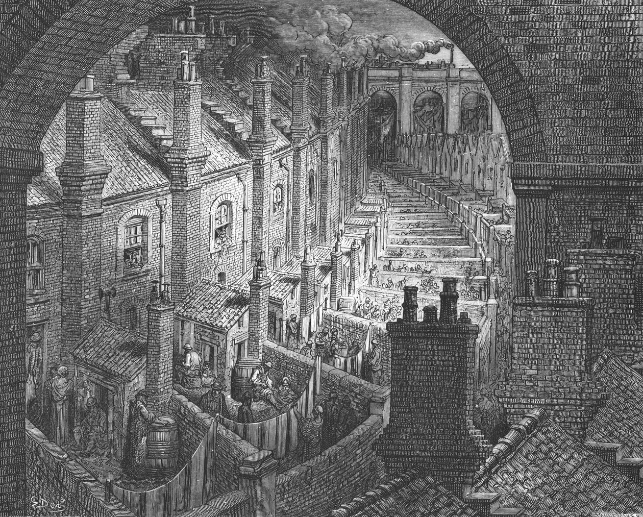 "Over London - By Rail", 1872. tekijältä Gustave Dore