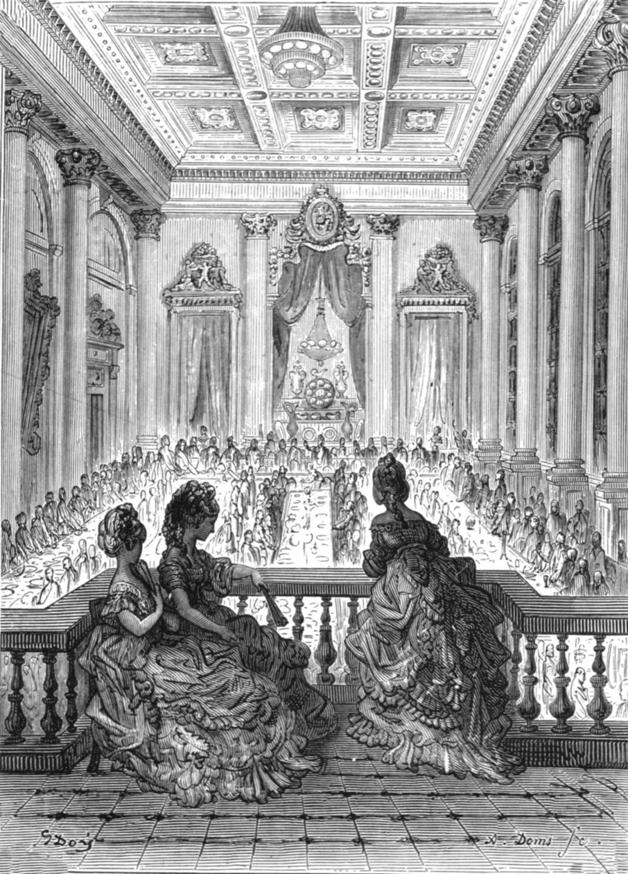 "The Goldsmiths at Dinner", 1872. tekijältä Gustave Dore