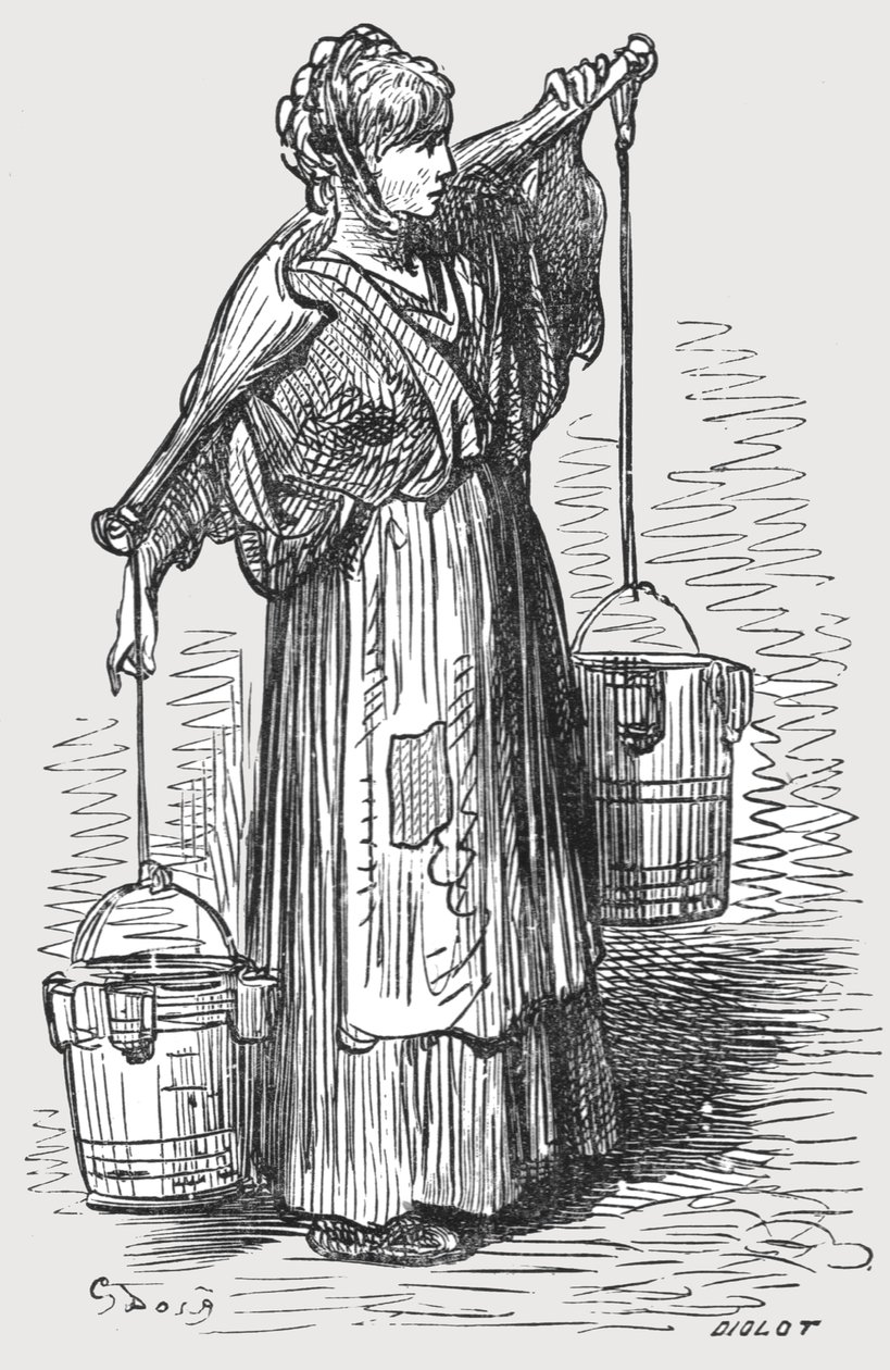 "The Milk Woman", 1872. tekijältä Gustave Dore