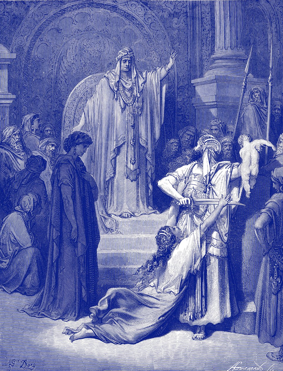 Salomon tuomio - Raamattu tekijältä Gustave Dore