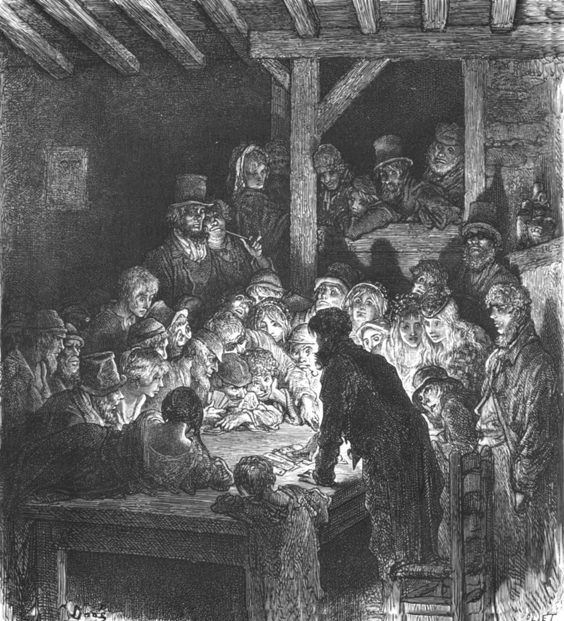 "Thieves Gambling", 1872. tekijältä Gustave Dore