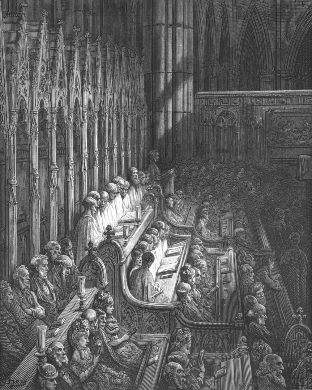 Westminster Abbey - Kuoro, 1872. tekijältä Gustave Dore