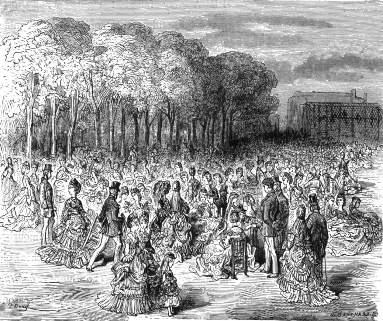 "Eläintarha - Sunday Promenade", 1872. tekijältä Gustave Dore