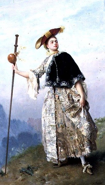 Muodikas nainen (paneeli) tekijältä Gustave Jacquet