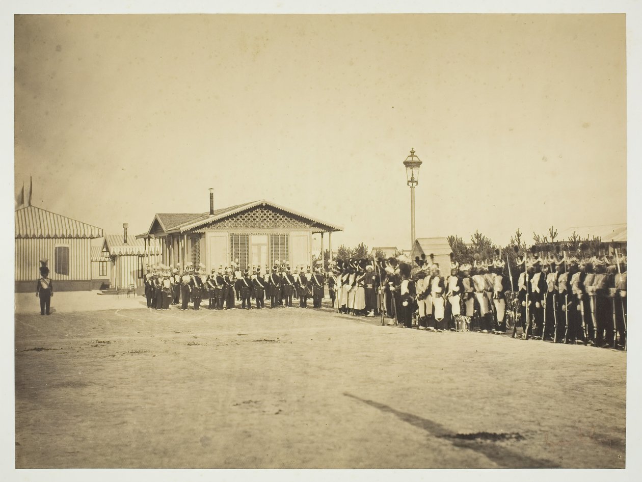 Kevytjalkaväen sotilaat, Camp de Châlons, 1857. tekijältä Gustave Le Gray