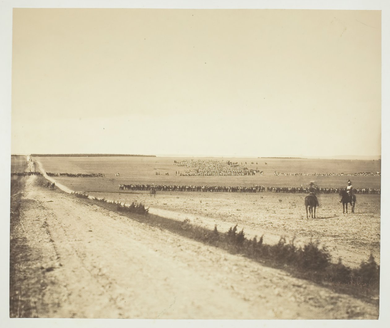 Manööverit, Camp de Châlons, 1857. tekijältä Gustave Le Gray