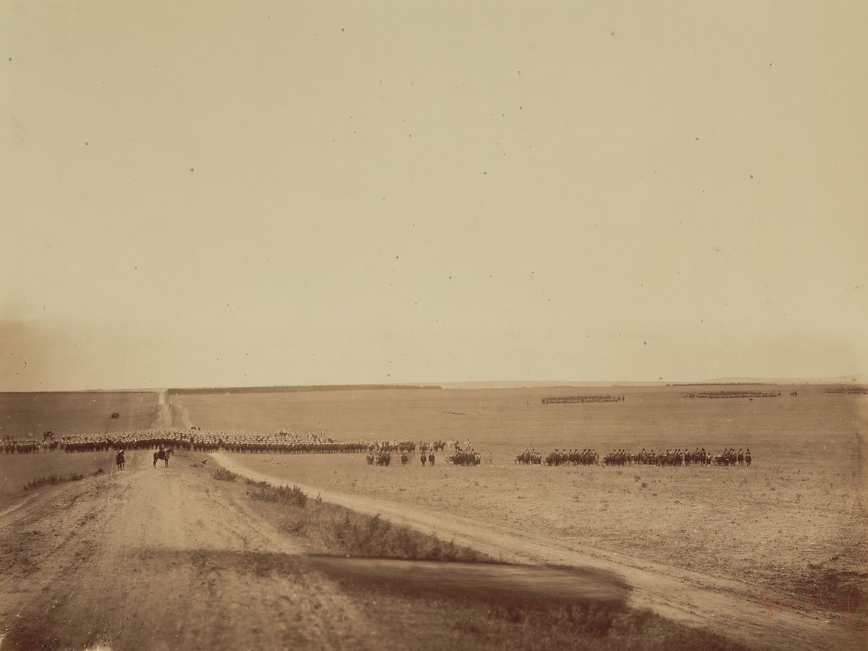 Manööverit, Camp de Châlons, 1857. tekijältä Gustave Le Gray