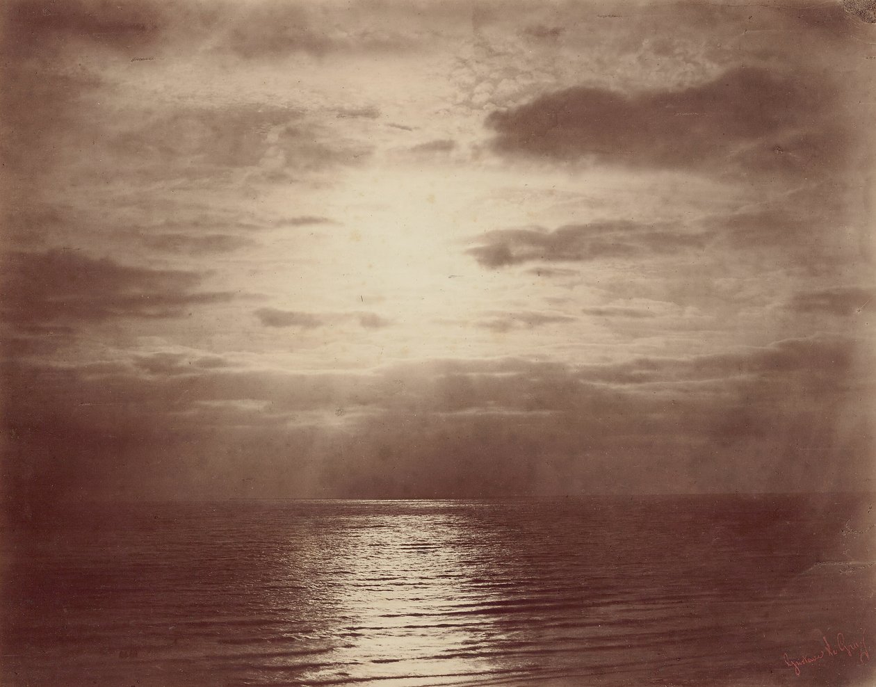 Aurinkovaikutus pilvissä-valtameressä, 185657. tekijältä Gustave Le Gray