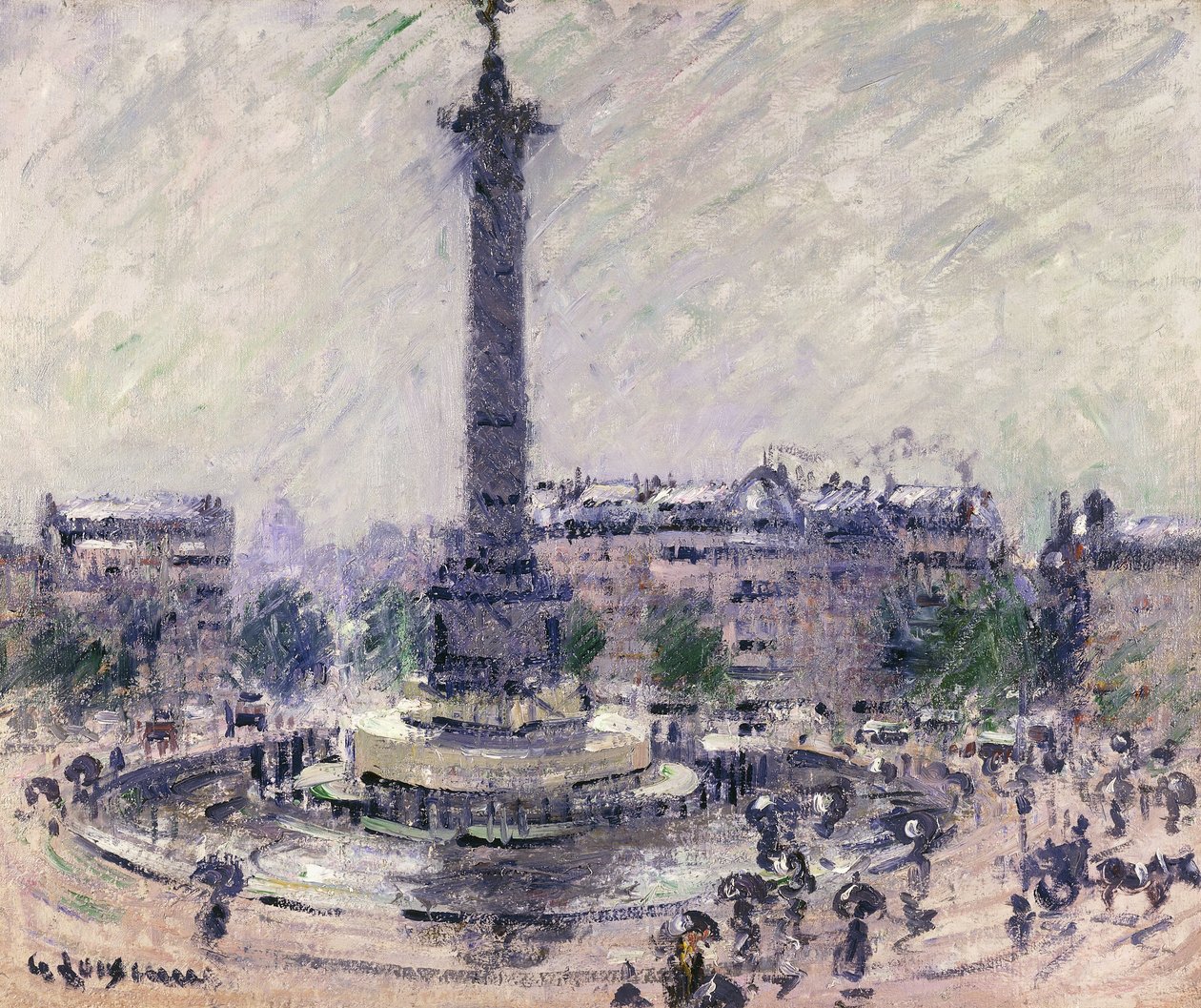 Pariisi, Place de la Bastille, noin 1922 tekijältä Gustave Loiseau