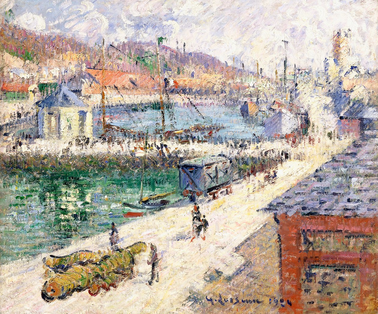 Fecampin satama, 1924 tekijältä Gustave Loiseau