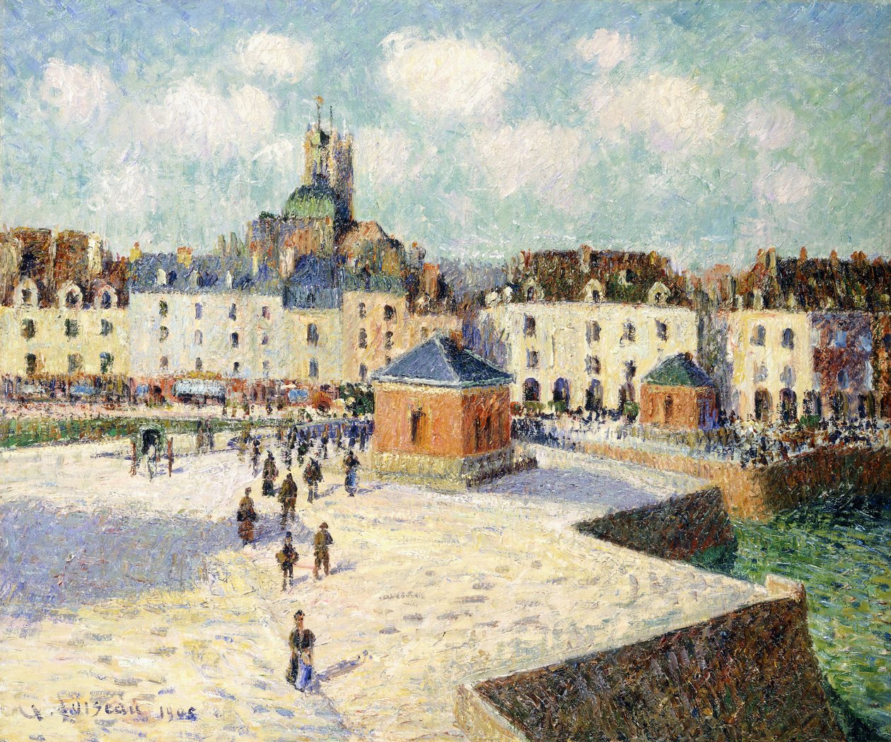 Dieppen laituri Sunlightissa, 1905 tekijältä Gustave Loiseau