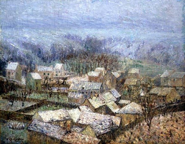 Talvi Pontoisessa (öljy kankaalle) tekijältä Gustave Loiseau