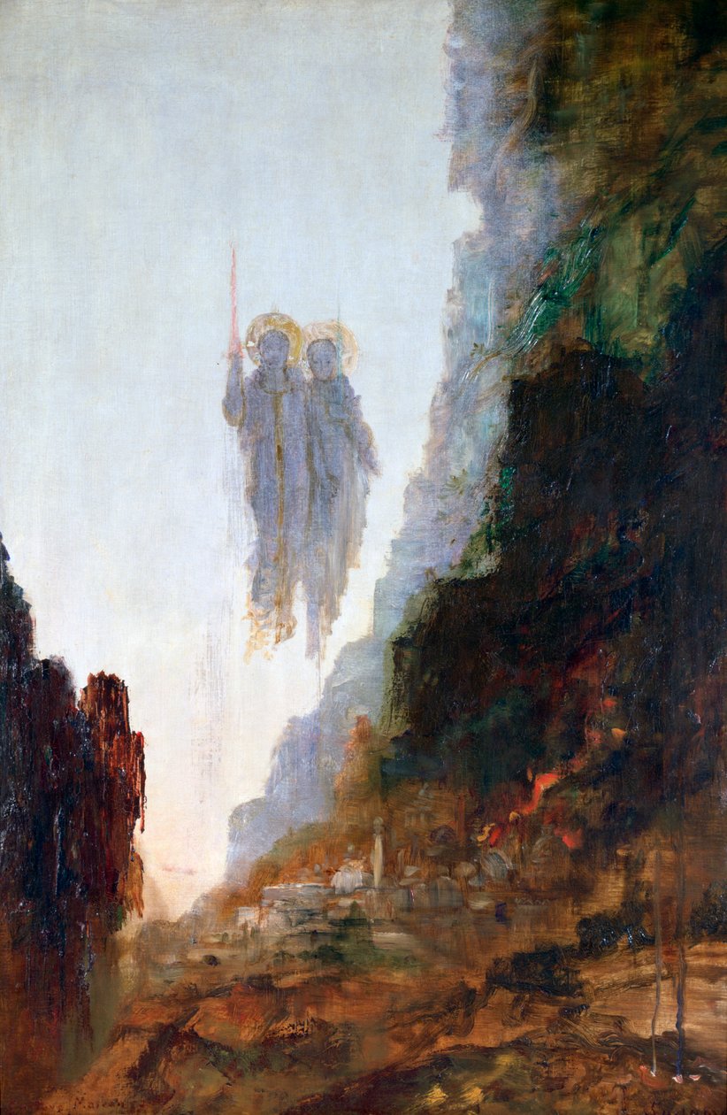 Sodoman enkelit, c1846-1898 tekijältä Gustave Moreau