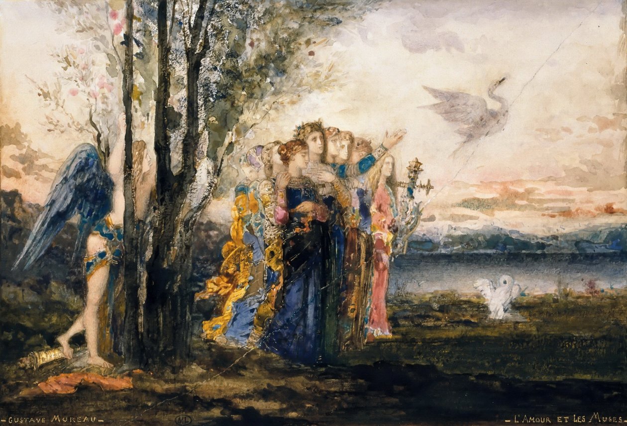 Amor ja muusat tekijältä Gustave Moreau