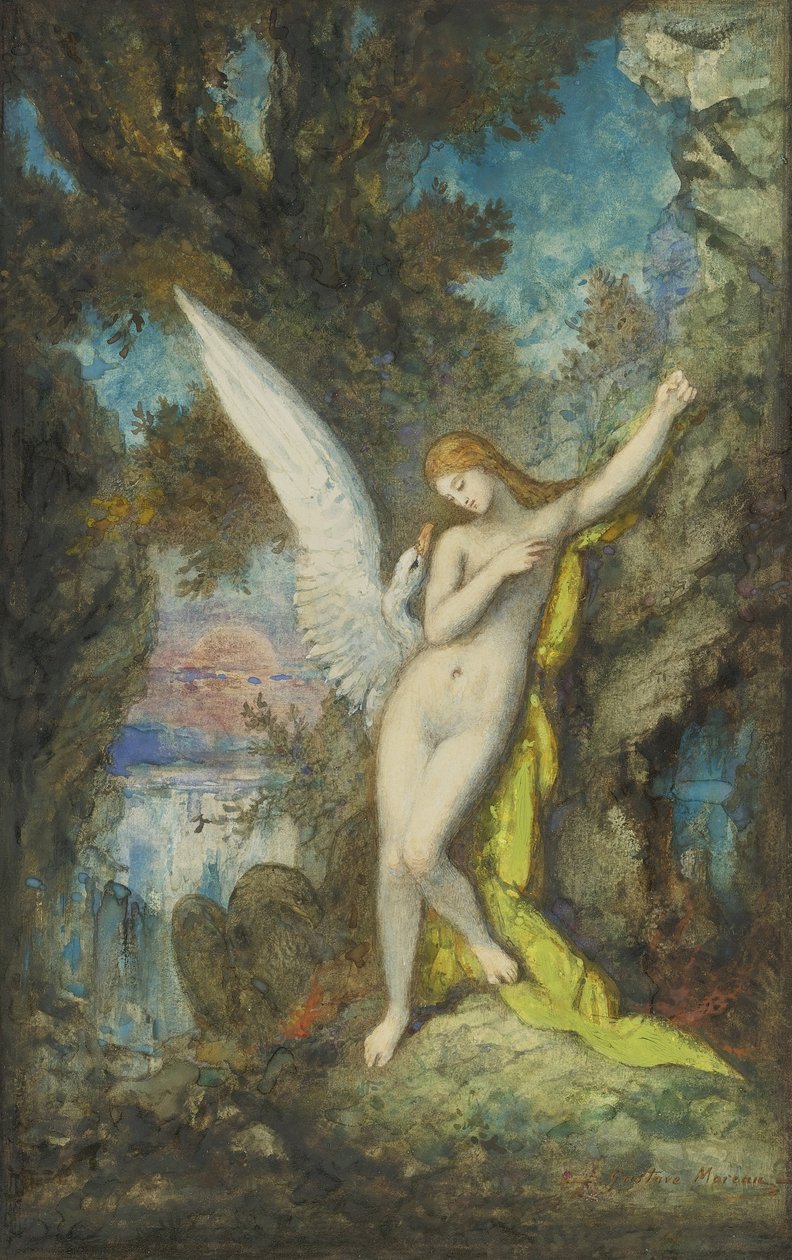 Leda ja joutsen tekijältä Gustave Moreau