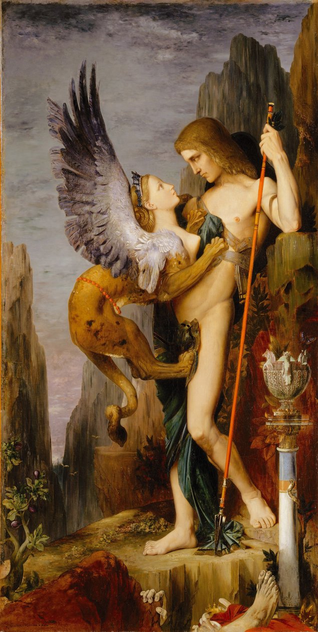 Oidipus ja Sfinksi tekijältä Gustave Moreau