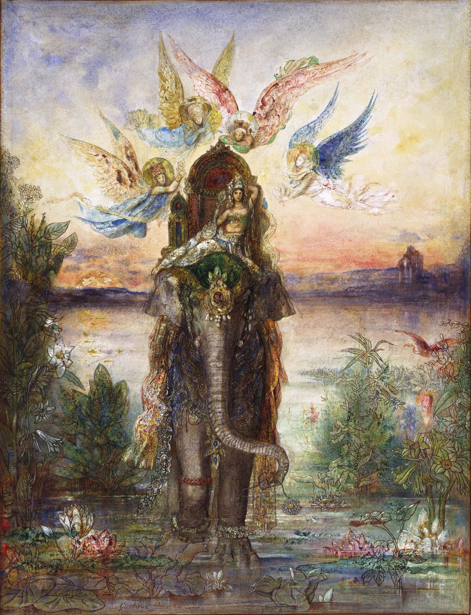 Pyhä norsu Péri tekijältä Gustave Moreau
