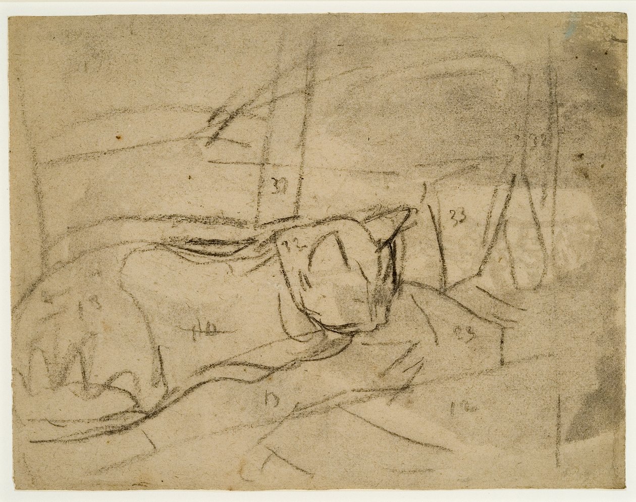 Kissatutkimuksia (hiili paperille) tekijältä Gwen John