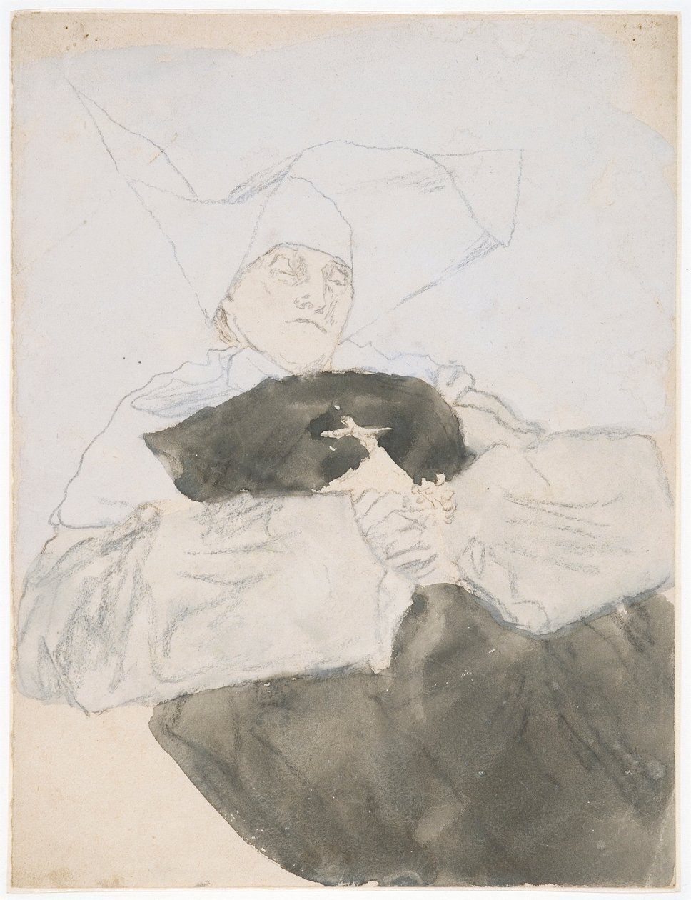 Kuoleva nunna (sekatekniikka paperille) tekijältä Gwen John
