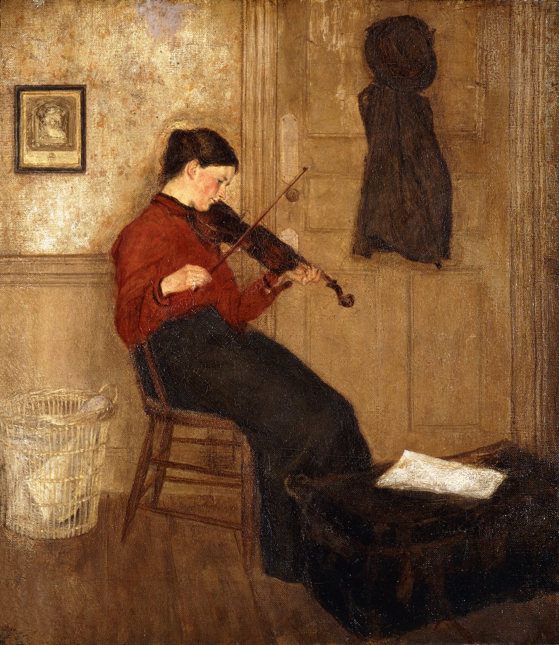 Nuori nainen viululla, 1897-98 tekijältä Gwen John