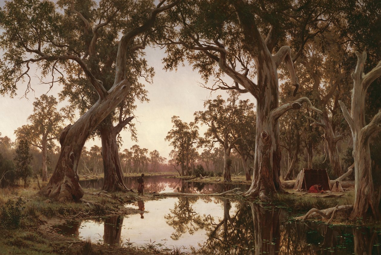 Iltavarjot, Murrayn suola, Etelä -Australia tekijältä H J. Johnstone