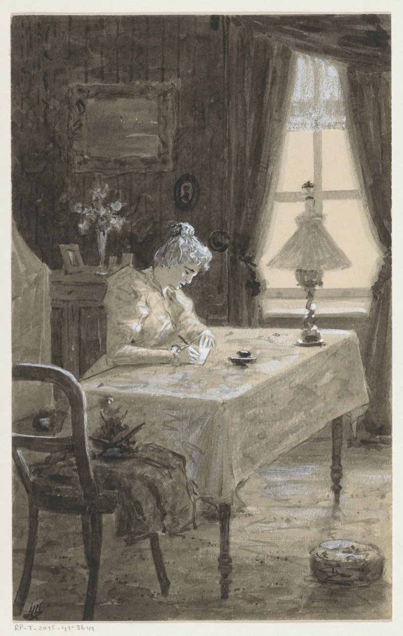 Mimi kirjoittaa kirjeen tekijältä H.C. Louwerse (signed by artist)