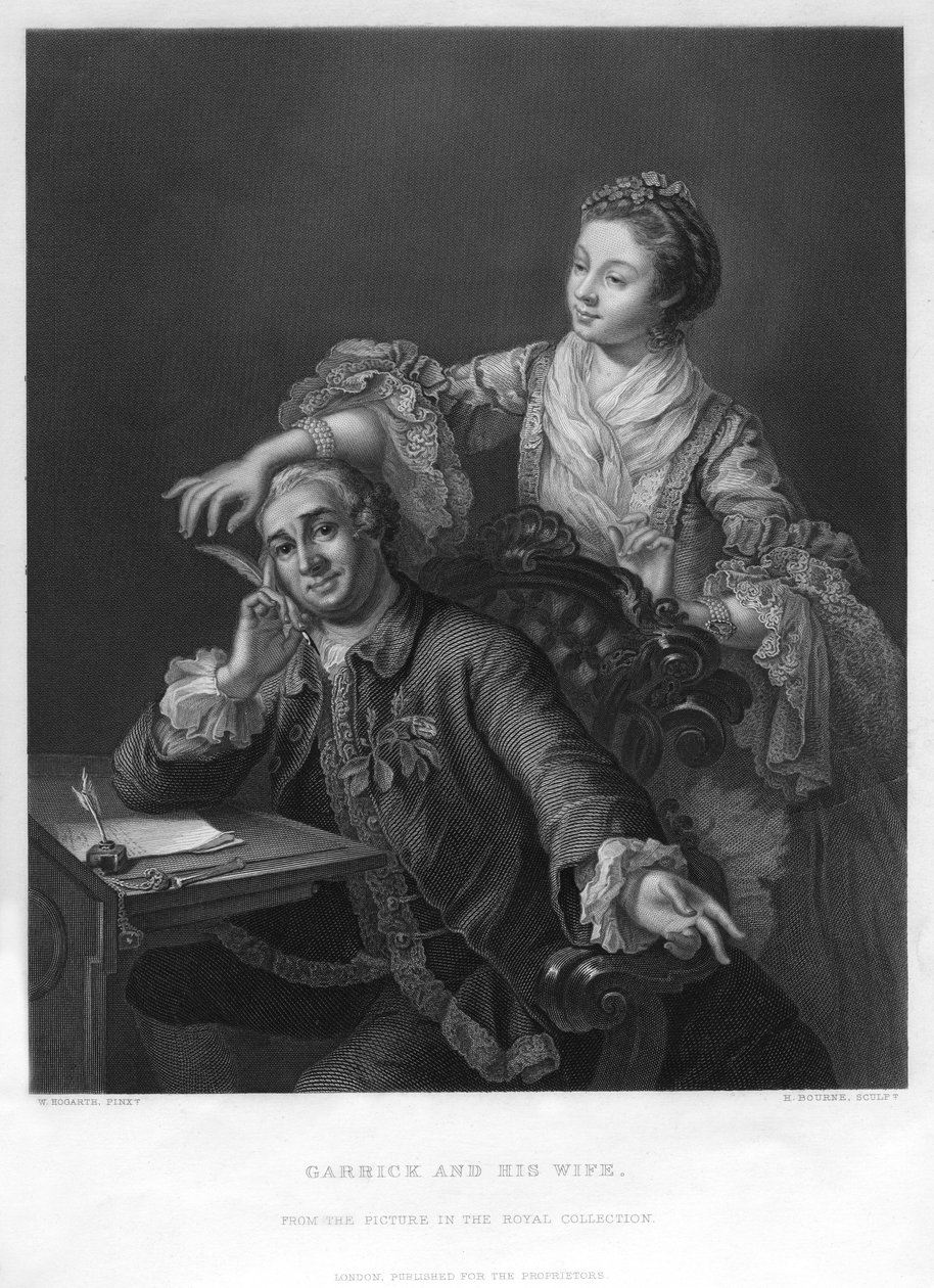 Garrick ja hänen vaimonsa, 1757 1800-luku. tekijältä H. Bourne
