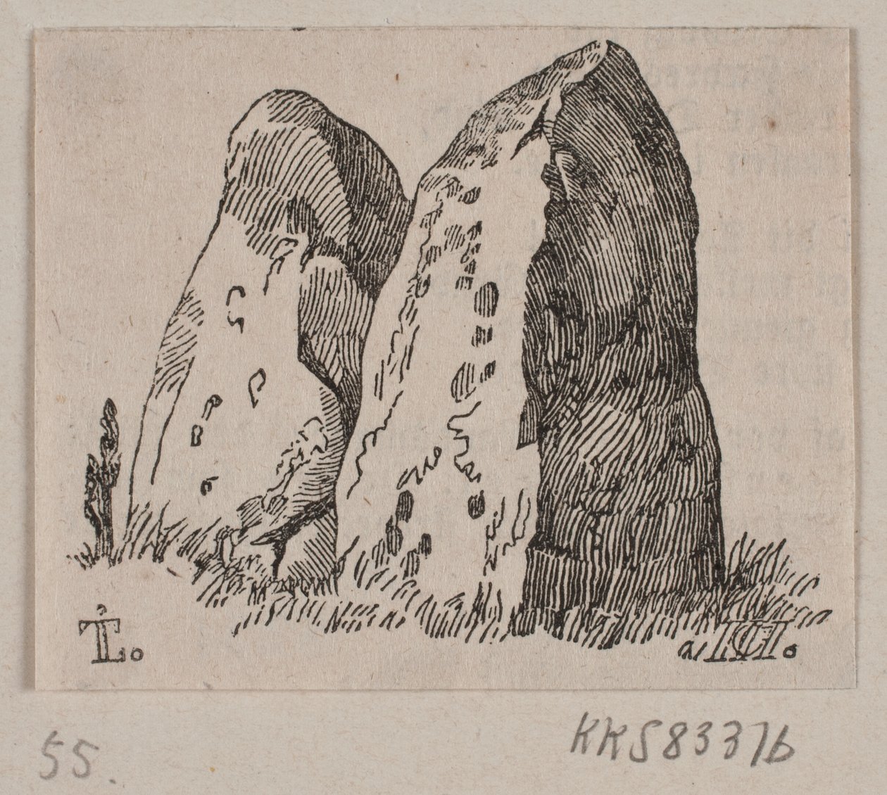 Kuvitus "Kivimonumenteille" tekijältä H. C. Henneberg