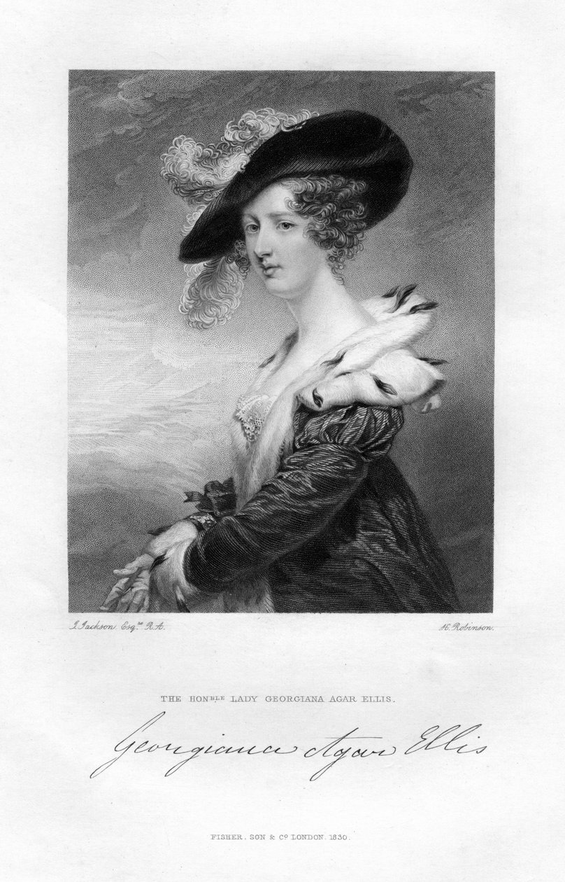 Lady Georgina Agar-Ellis, 1800-luku. tekijältä H. Robinson