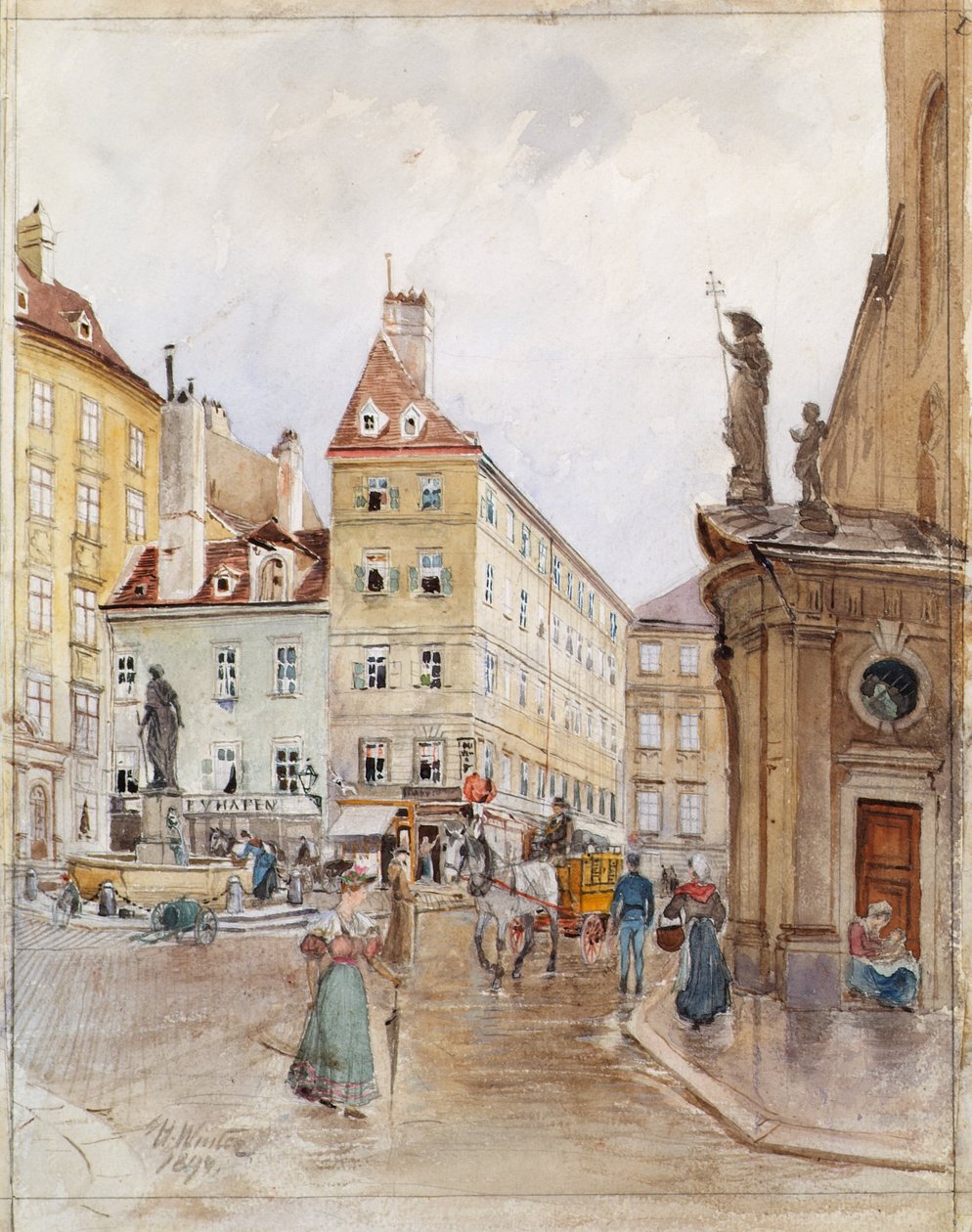 Franziskanerplatz Wienissä tekijältä H. Winter
