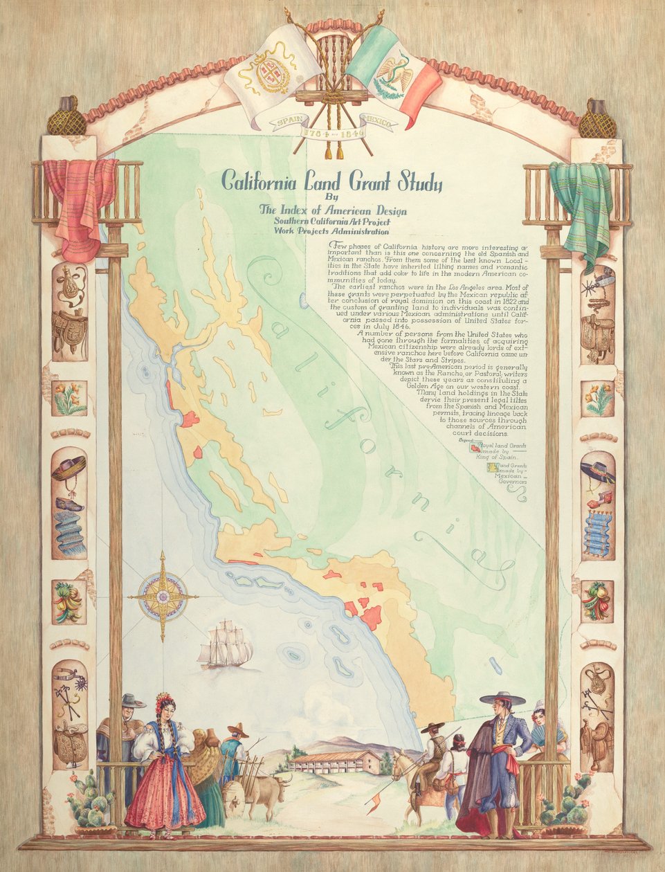 Kartta: California Land Grant Study tekijältä Hal Blakeley