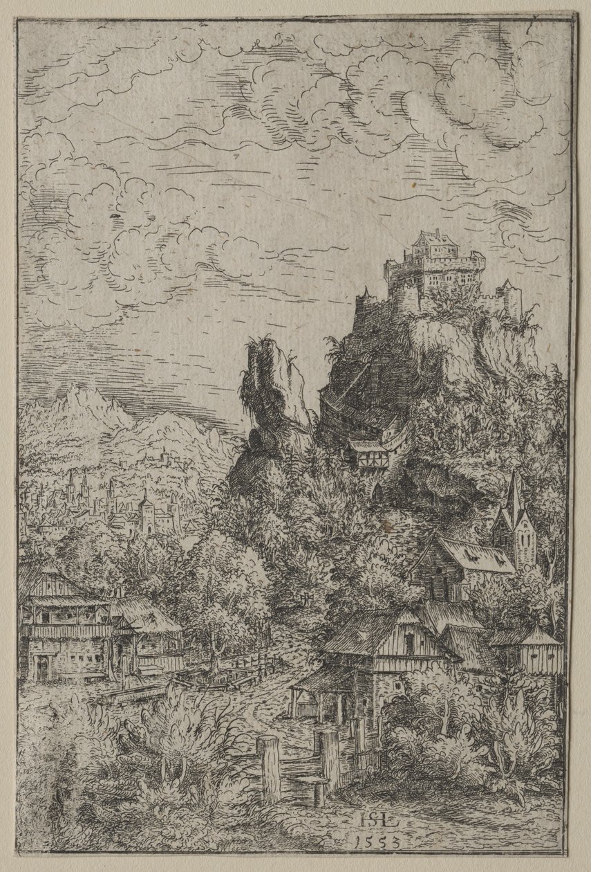 Maisema ja linna, 1553. tekijältä Hanns Sebald Lautensack