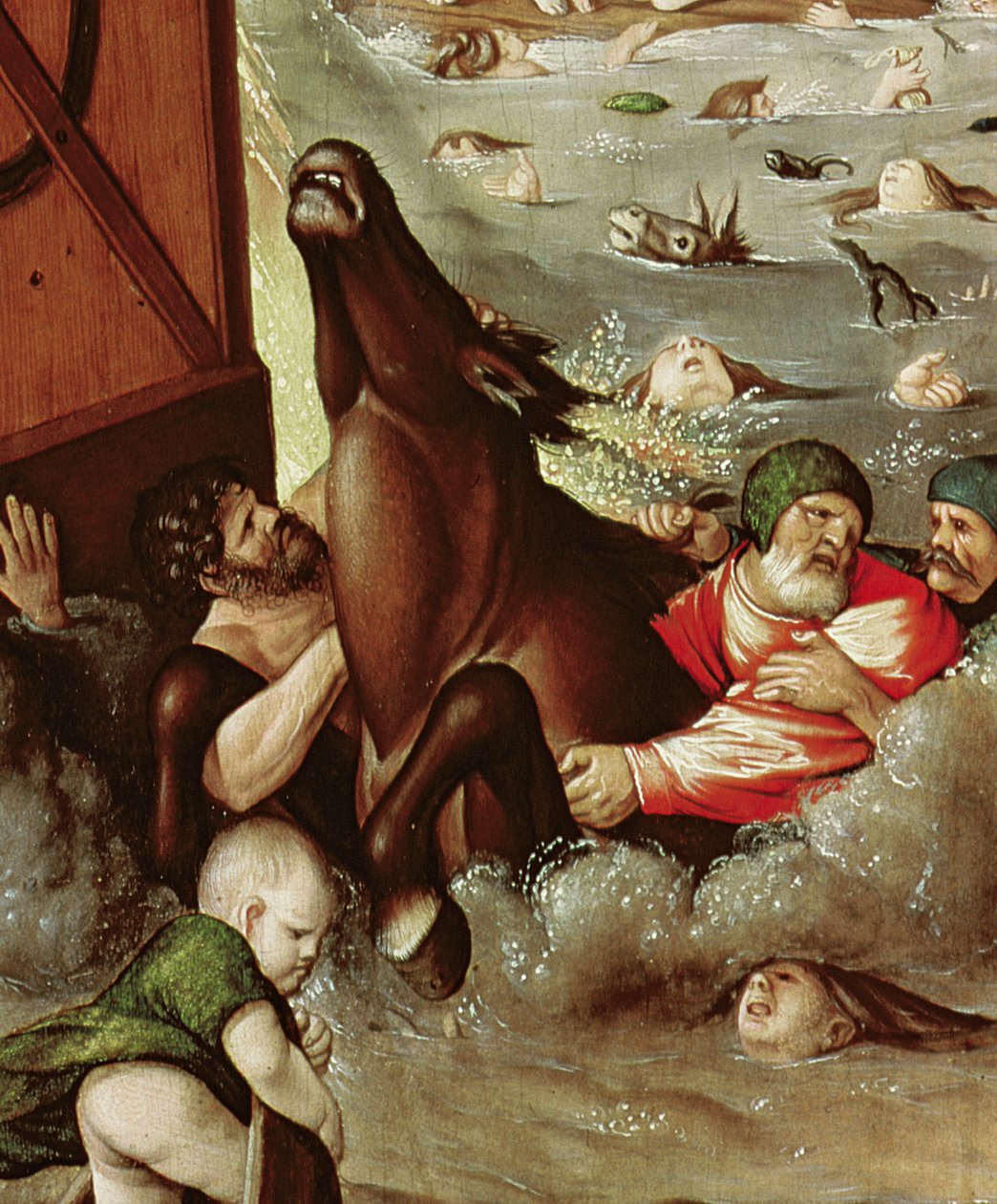 The Flood, 1516 (yksityiskohta 158844) tekijältä Hans Baldung Grien