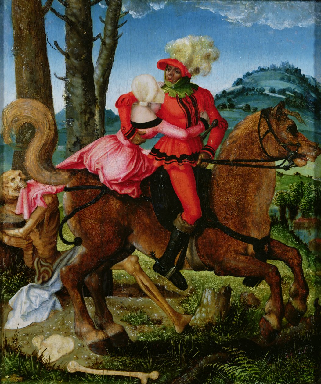 Ritari, nuori tyttö ja kuolema tekijältä Hans Baldung Grien