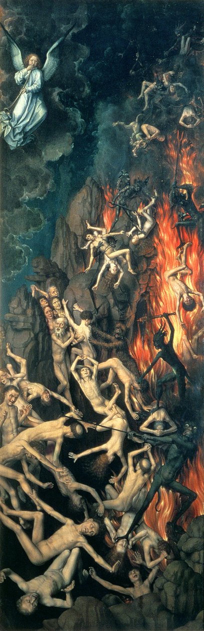 Viimeinen tuomio, 1473 öljypaneelin yksityiskohta numerosta 144071 tekijältä Hans Memling