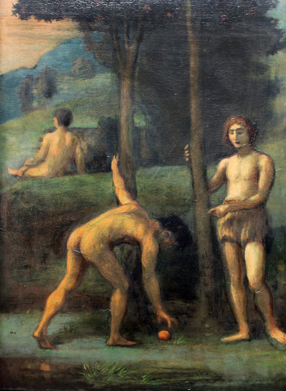 Tree Youths in a Orange Groven Deutsch: Drei Junglinge in Einem Orangenhainn tekijältä Hans von Marées