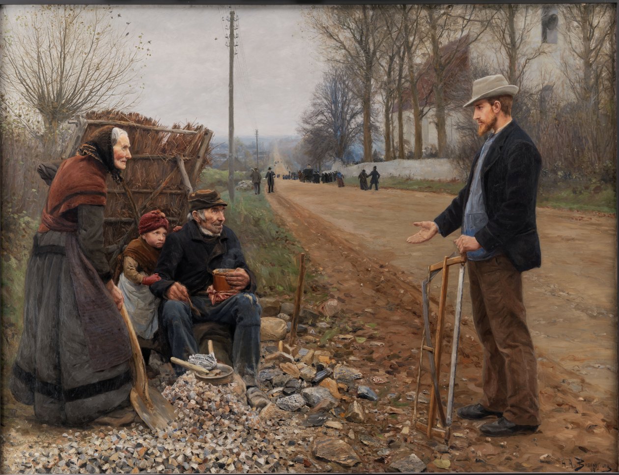 A Country Road A Highway, 1893. tekijältä Hans Andersen Brendekilde