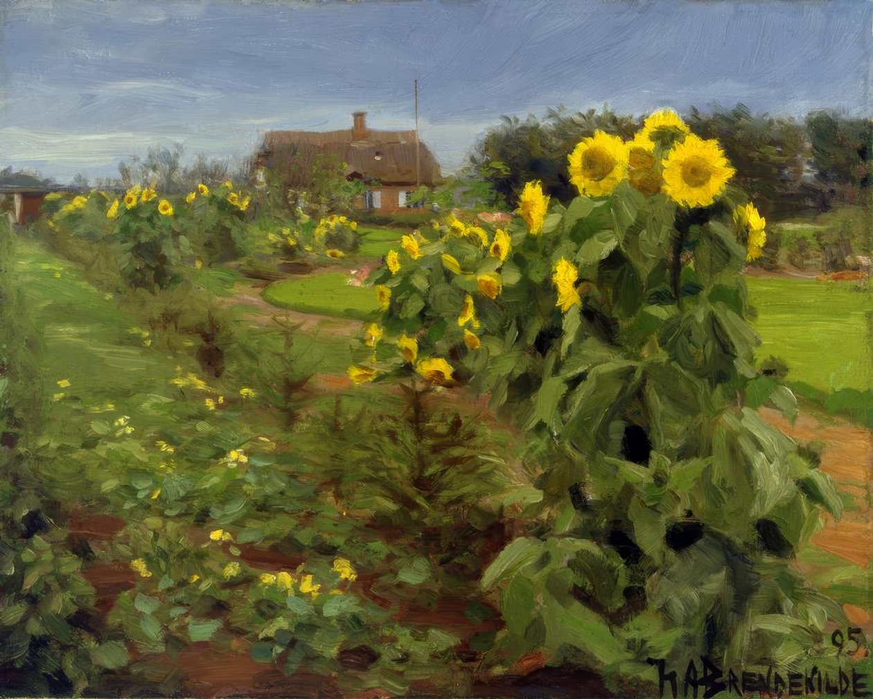 H.A.Brendekilde, Sonnenblumenblüte tekijältä Hans Andersen Brendekilde