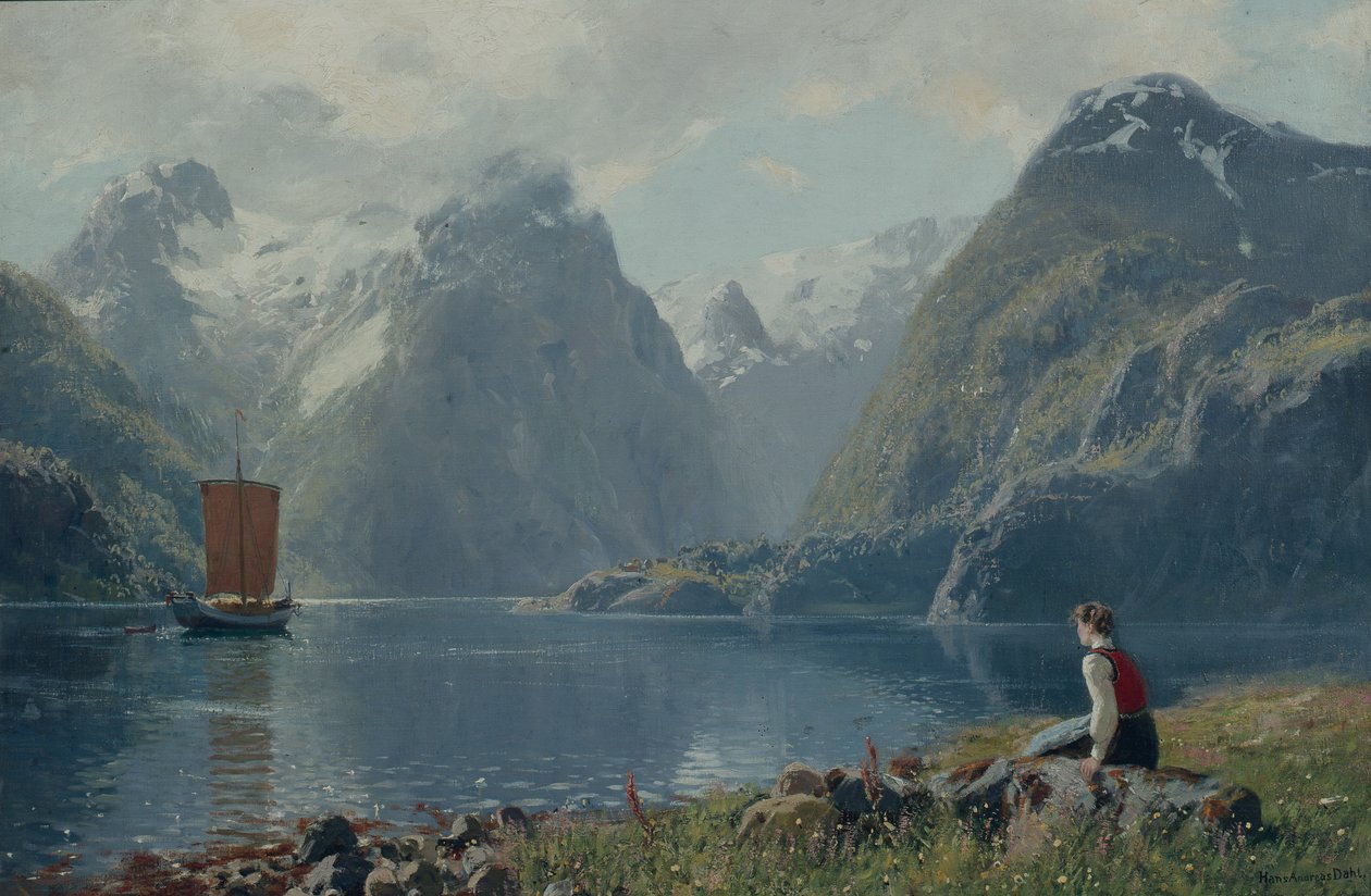 Balestrandilta (öljy kankaalle) tekijältä Hans Andreas Dahl