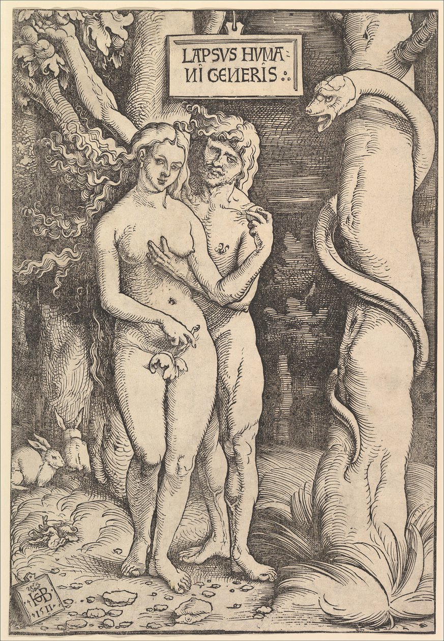 Aadam ja Eeva, 1511. tekijältä Hans Baldung