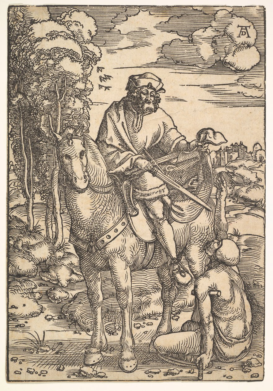 Pyhä Martinus hevosen selässä, 1400-1500-luku. tekijältä Hans Baldung