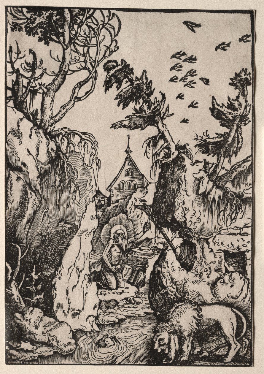 St. Jerome erämaassa. tekijältä Hans Baldung
