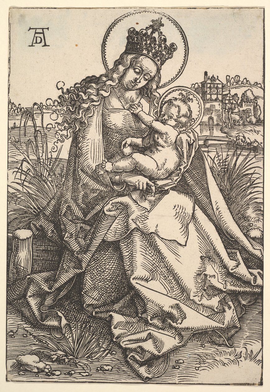 Neitsyt ruohorannalla, 1505. tekijältä Hans Baldung