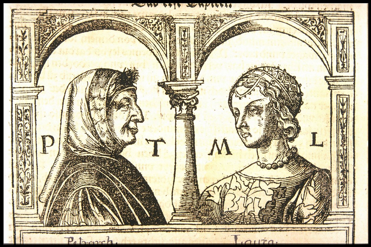 Petrarka ja Laura, noin 1545. tekijältä Hans Burgkmair the Elder